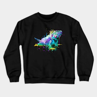 Colorful Iguana Art Crewneck Sweatshirt